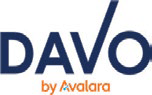Logo of DAVO by Avalara, highlighting its focus on sales tax automation for businesses. Essential for understanding tax-related services offered.