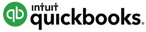 QuickBooks logo by Intuit, featuring a green circle with a white "Q" and the brand name in bold black text. Represents accounting software solutions.